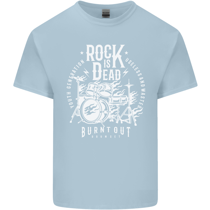 Rock is Dead Music Drummer Drumming Kids T-Shirt Childrens Light Blue
