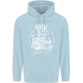 Rock is Dead Music Drummer Drumming Mens 80% Cotton Hoodie Light Blue