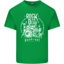 Rock is Dead Music Drummer Drumming Mens Cotton T-Shirt Tee Top Irish Green