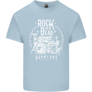 Rock is Dead Music Drummer Drumming Mens Cotton T-Shirt Tee Top Light Blue