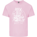 Rock is Dead Music Drummer Drumming Mens Cotton T-Shirt Tee Top Light Pink