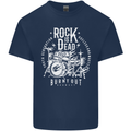 Rock is Dead Music Drummer Drumming Mens Cotton T-Shirt Tee Top Navy Blue