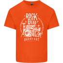 Rock is Dead Music Drummer Drumming Mens Cotton T-Shirt Tee Top Orange