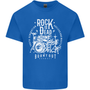 Rock is Dead Music Drummer Drumming Mens Cotton T-Shirt Tee Top Royal Blue