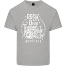 Rock is Dead Music Drummer Drumming Mens Cotton T-Shirt Tee Top Sports Grey