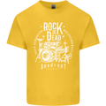 Rock is Dead Music Drummer Drumming Mens Cotton T-Shirt Tee Top Yellow