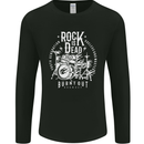 Rock is Dead Music Drummer Drumming Mens Long Sleeve T-Shirt Black