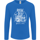 Rock is Dead Music Drummer Drumming Mens Long Sleeve T-Shirt Royal Blue