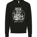 Rock is Dead Music Drummer Drumming Mens Sweatshirt Jumper Black