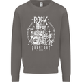 Rock is Dead Music Drummer Drumming Mens Sweatshirt Jumper Charcoal