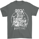 Rock is Dead Music Drummer Drumming Mens T-Shirt 100% Cotton Charcoal