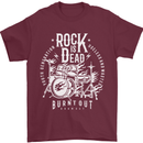 Rock is Dead Music Drummer Drumming Mens T-Shirt 100% Cotton Maroon