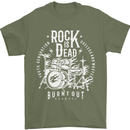 Rock is Dead Music Drummer Drumming Mens T-Shirt 100% Cotton Military Green
