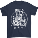 Rock is Dead Music Drummer Drumming Mens T-Shirt 100% Cotton Navy Blue