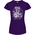 Rock is Dead Music Drummer Drumming Womens Petite Cut T-Shirt Purple