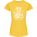 Rock is Dead Music Drummer Drumming Womens Petite Cut T-Shirt Yellow