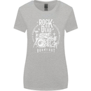 Rock is Dead Music Drummer Drumming Womens Wider Cut T-Shirt Sports Grey