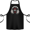 Rock n Roll Headphones Music Cotton Apron 100% Organic Black