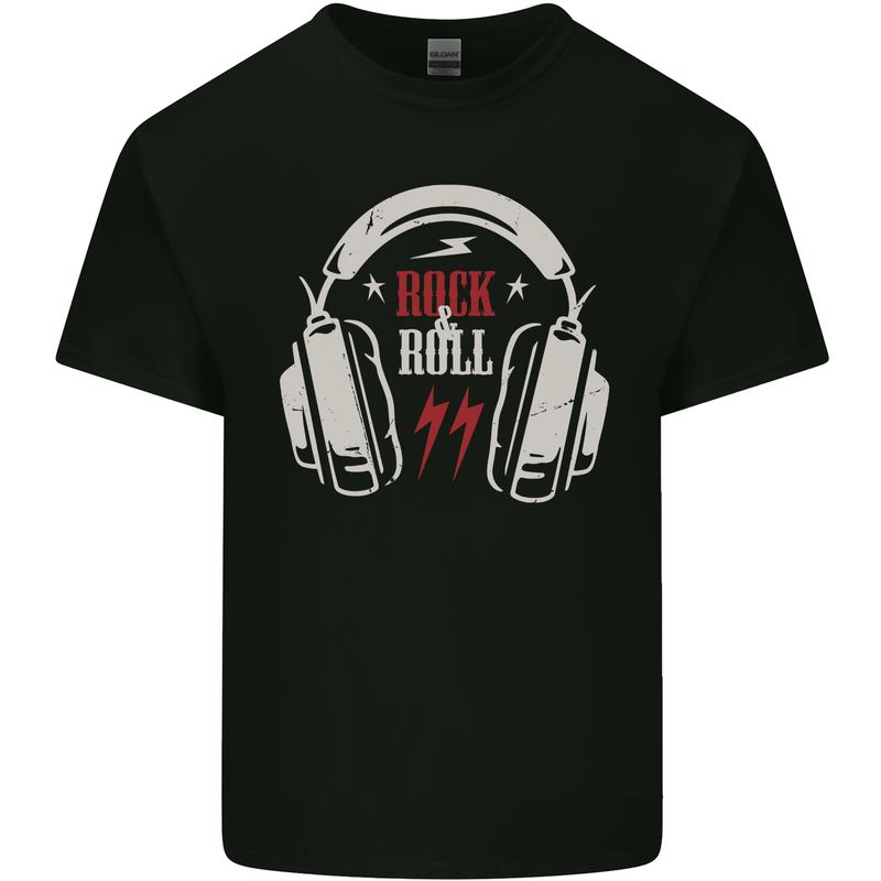 Rock n Roll Headphones Music Kids T-Shirt Childrens Black