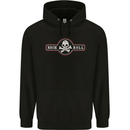 Rock n Roll Music Skull Mens 80% Cotton Hoodie Black