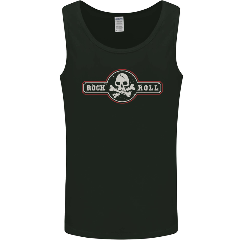 Rock n Roll Music Skull Mens Vest Tank Top Black