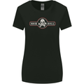 Rock n Roll Music Skull Womens Wider Cut T-Shirt Black
