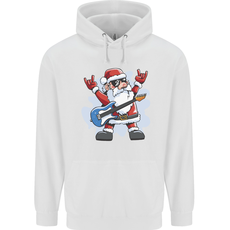 Rock n Roll Santa Electric Guitar Christmas Xmas Childrens Kids Hoodie White
