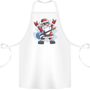 Rock n Roll Santa Electric Guitar Christmas Xmas Cotton Apron 100% Organic White