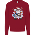 Rock n Roll Santa Electric Guitar Christmas Xmas Kids Sweatshirt Jumper Red
