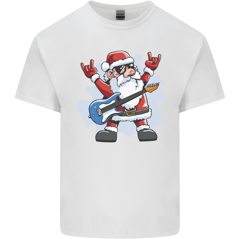 Rock n Roll Santa Electric Guitar Christmas Xmas Kids T-Shirt Childrens White