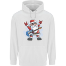 Rock n Roll Santa Electric Guitar Christmas Xmas Mens 80% Cotton Hoodie White
