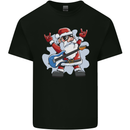 Rock n Roll Santa Electric Guitar Christmas Xmas Mens Cotton T-Shirt Tee Top Black