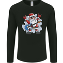 Rock n Roll Santa Electric Guitar Christmas Xmas Mens Long Sleeve T-Shirt Black