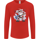 Rock n Roll Santa Electric Guitar Christmas Xmas Mens Long Sleeve T-Shirt Red