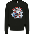 Rock n Roll Santa Electric Guitar Christmas Xmas Mens Sweatshirt Jumper Black