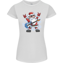 Rock n Roll Santa Electric Guitar Christmas Xmas Womens Petite Cut T-Shirt White
