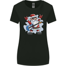 Rock n Roll Santa Electric Guitar Christmas Xmas Womens Wider Cut T-Shirt Black