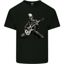 Rock n Roll Skeleton Skull Guitar Player Music Kids T-Shirt Childrens Black
