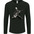 Rock n Roll Skeleton Skull Guitar Player Music Mens Long Sleeve T-Shirt Black