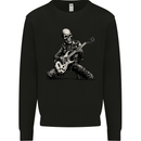 Rock n Roll Skeleton Skull Guitar Player Music Mens Sweatshirt Jumper Black