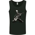 Rock n Roll Skeleton Skull Guitar Player Music Mens Vest Tank Top Black
