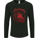 Rockabilly Never Dies Rock n Roll Music Mens Long Sleeve T-Shirt Black