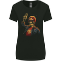 Rockabilly Peace Skull Zombie Womens Wider Cut T-Shirt Black