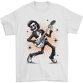 Rockabilly Skeleton Skull Guitar Rock n Roll Music Mens T-Shirt 100% Cotton White