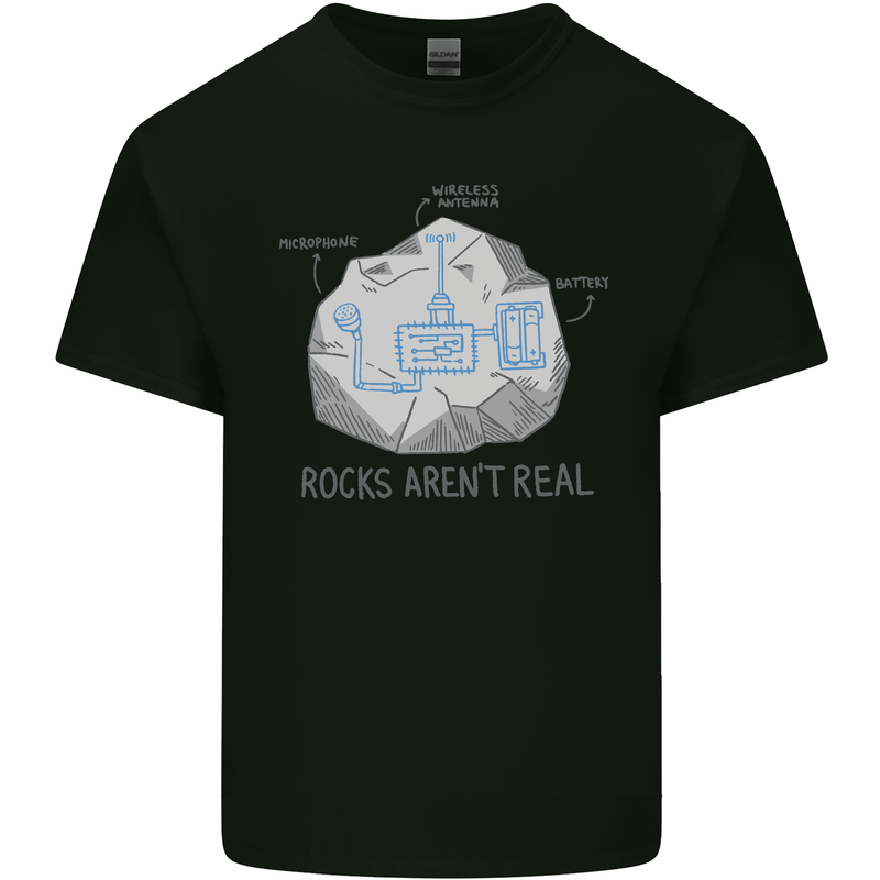 Rocks Aren't Real Funny Conspiracy Theory Kids T-Shirt Childrens Black