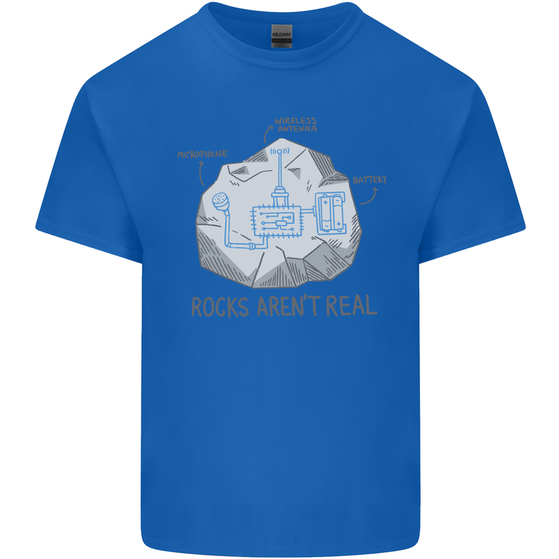 Rocks Aren't Real Funny Conspiracy Theory Kids T-Shirt Childrens Royal Blue