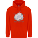 Rocks Aren't Real Funny Conspiracy Theory Mens 80% Cotton Hoodie Bright Red