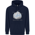 Rocks Aren't Real Funny Conspiracy Theory Mens 80% Cotton Hoodie Navy Blue