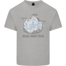 Rocks Aren't Real Funny Conspiracy Theory Mens Cotton T-Shirt Tee Top Sports Grey