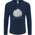 Rocks Aren't Real Funny Conspiracy Theory Mens Long Sleeve T-Shirt Navy Blue